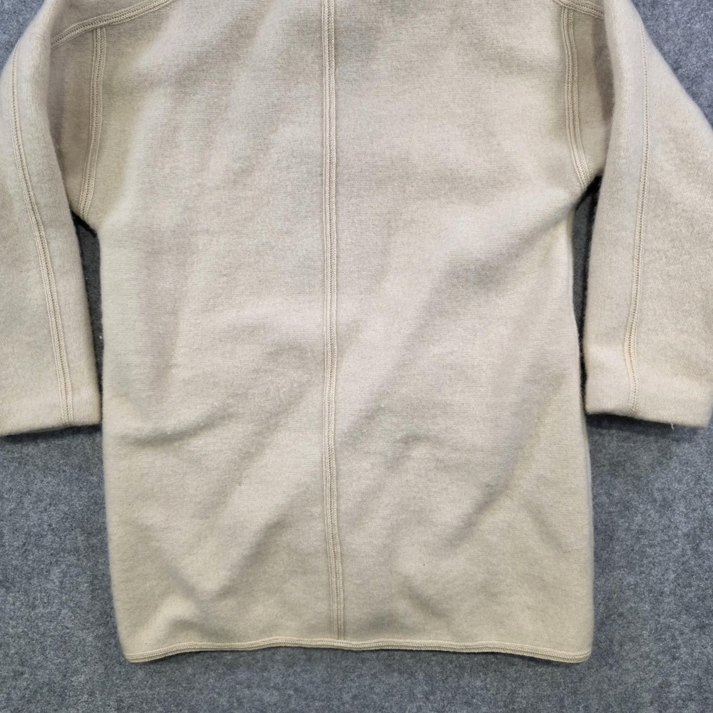 VTG‎ LL Bean Womens Medium Beige 100% Wool Hooded Parka Austria Jacket Sweater - Picture 13 of 16